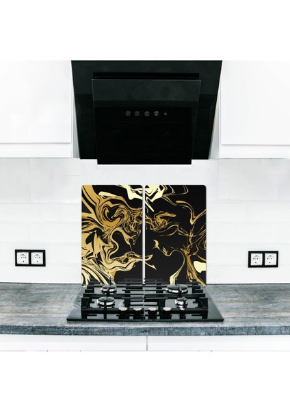 Cam Ocak Arkası Koruyucu ve Kesme Tablası Taya 60 x 52 cm 4'lü Ocaklar