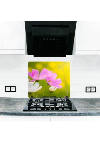 Cam Ocak Arkası Koruyucu ve Kesme Tablası Ilk Bahar 50 cm x 56 cm