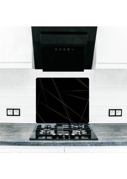 Cam Ocak Arkası Koruyucu ve Kesme Tablası LED 50 cm x 56 cm