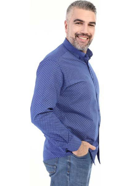 Noktalı Slimfit Gömlek - Sax fırsatları