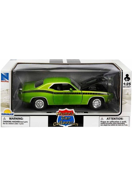 1:25 Muscle Model Araba - 1970 Plymouth Cuda – Yeşil fiyatları