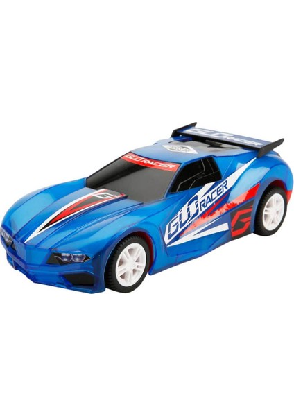Sesli ve Işıklı Glo Racer Çek Bırak Araba 18 Cm. - Mavi Glo Racer