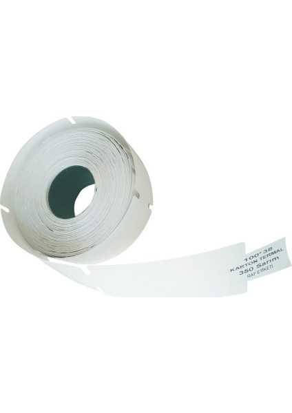 On Roll Paper 100x38 Termal Karton Raf Etiketi Kenarı Çentikli 350'li Sarım 6 Rulo Toplam: 2.100 Adet