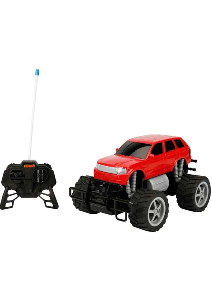 1:18 Uzaktan Kumandalı Jumbo Wheels USB Şarjlı Araba 26 Cm. - Kırmızı Jeep