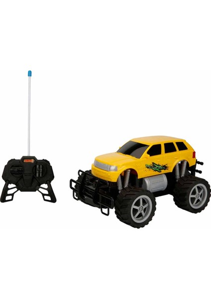 1:18 Uzaktan Kumandalı Jumbo Wheels USB Şarjlı Araba 26 Cm. - Sarı Jeep