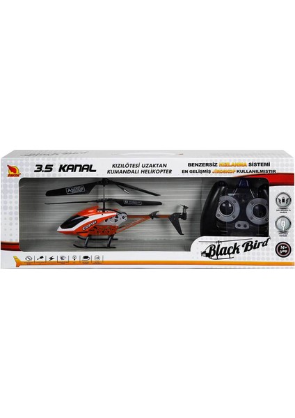 Uzaktan Kumandalı Black Bird Helikopter 3,5 Kanal 25 Cm. - Turuncu modelleri