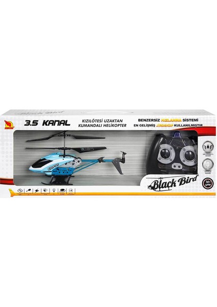 Uzaktan Kumandalı Black Bird Helikopter 3,5 Kanal 25 Cm. - Mavi