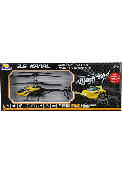 Uzaktan Kumandalı Black Bird Helikopter 3.5 Kanal - Sarı