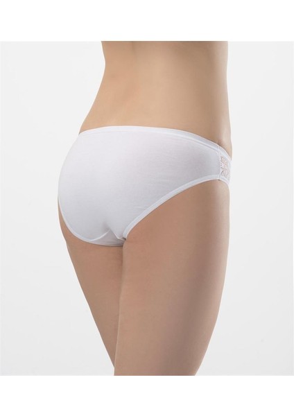 261 İkili Likralı Dantelli Bikini-Beyaz fiyatları
