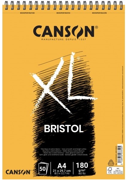 Xl Bristol Pad Spiralli Bristol Marker Çizim Defteri Blok 180 gr A4 50 Yaprak