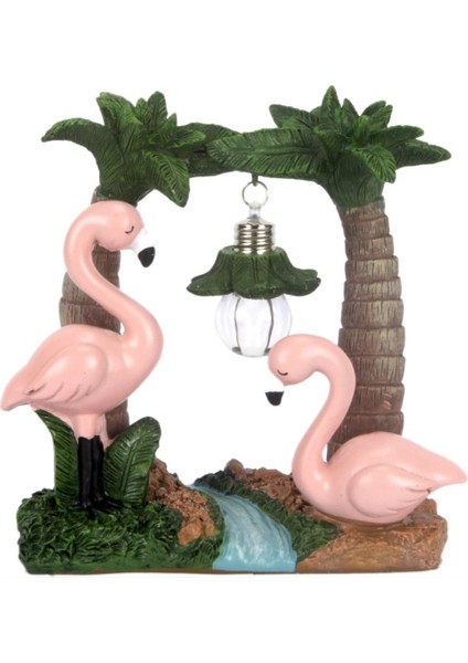 Flamingoların Aşkı Işıklı Biblo Flamingo Puf Yastık Seti