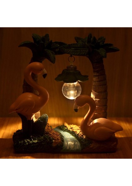 Flamingoların Aşkı Işıklı Biblo Flamingo Puf Yastık Seti