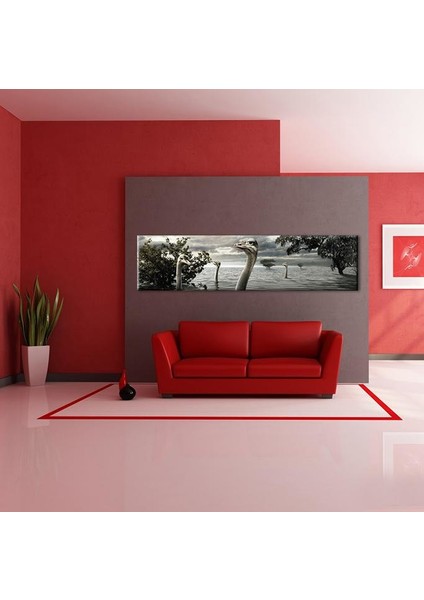 Göldeki Ördekler Kanvas Tablo 240 x 80 cm fırsatları