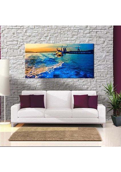 Dalgalı Deniz Kanvas Tablo 80 x 40 cm fırsatları