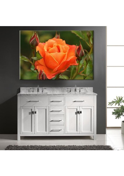 Turuncu Gül Kanvas Tablo 120 x 80 cm