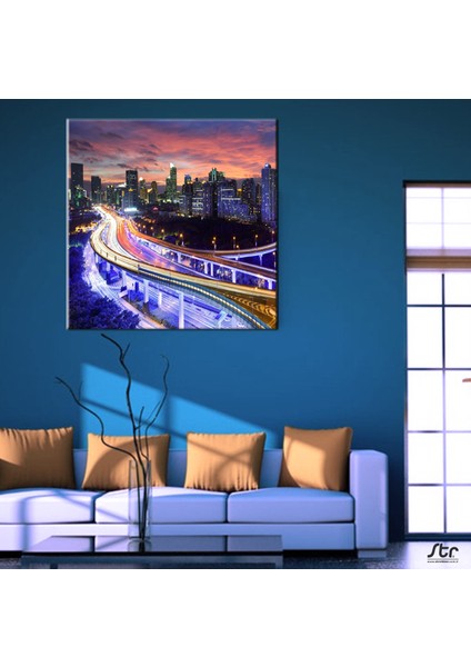 Şehir Renklendirilmiş Kanvas Tablo 160 x 160 cm fiyatları