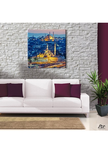 Sepya Süleymaniye Camii Kanvas Tablo 50 x 50 cm