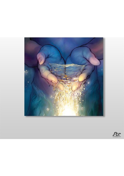 Su Portre Kanvas Tablo 150 x 150 cm