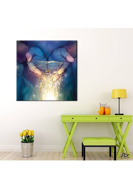 Su Portre Kanvas Tablo 150 x 150 cm