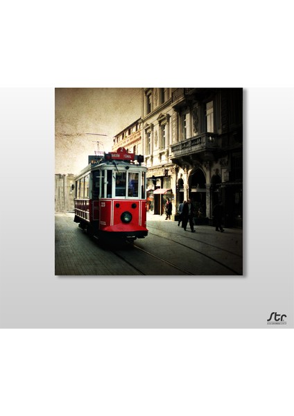 Tramvay Istanbul Kanvas Tablo 25 x 25 cm