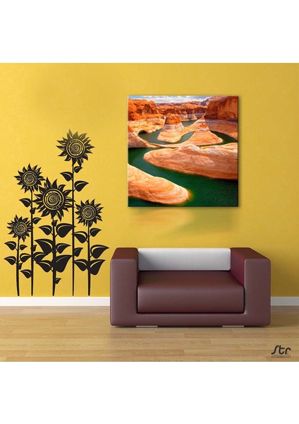 Kayalar ve Nehir Kanvas Tablo 70 x 70 cm