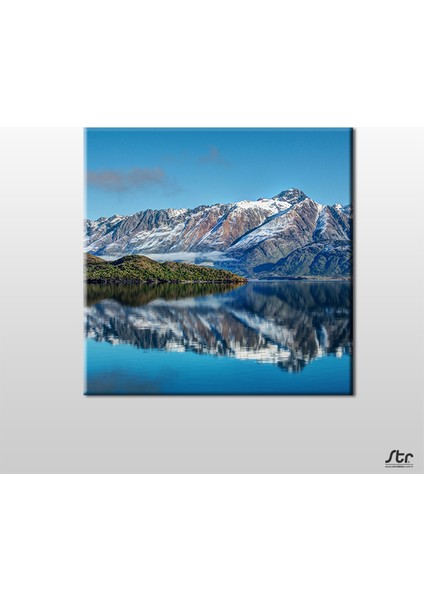 Dağlar Karlı Kanvas Tablo 100 x 100 cm
