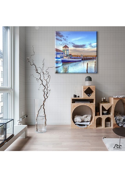 Liman ve Gemiler Kanvas Tablo 25 x 25 cm fiyatları