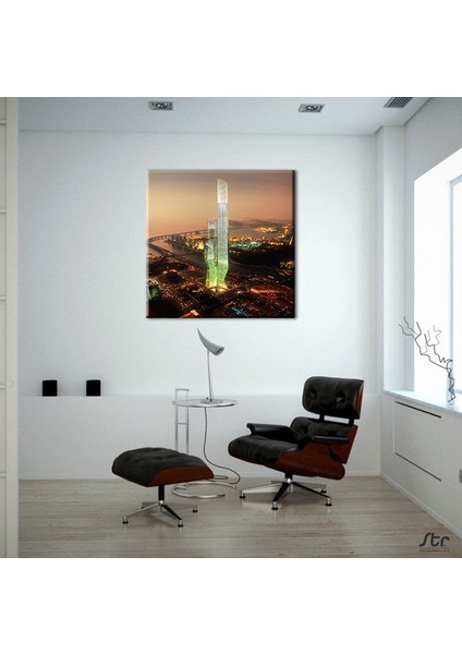 Camdan Bina Kanvas Tablo 90 x 90 cm