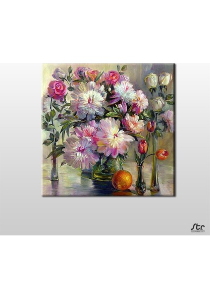 Çiçekler Kanvas Tablo 120 x 120 cm