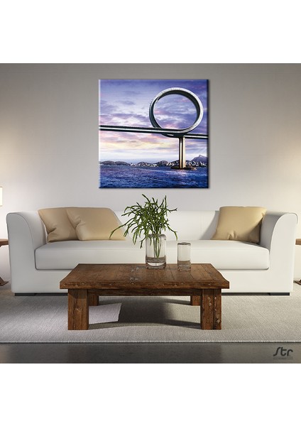 Daire Yol Kanvas Tablo 180 x 180 cm