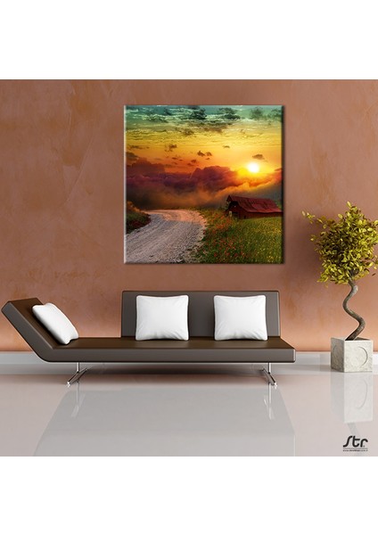 Bulut Arkası Güneş Kanvas Tablo 50 x 50 cm