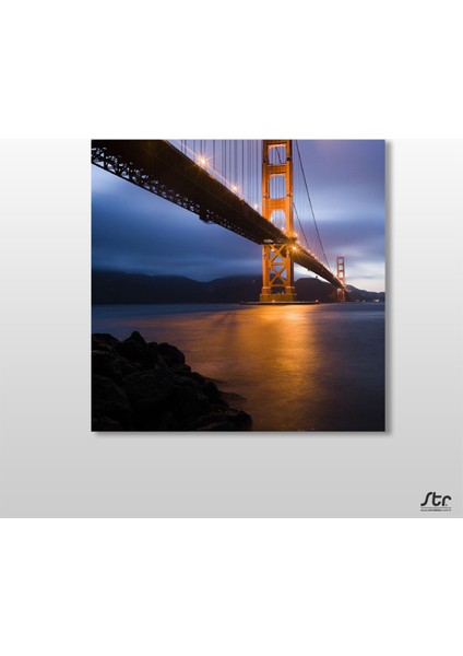 Istanbul Köprü Gece Kanvas Tablo 25 x 25 cm