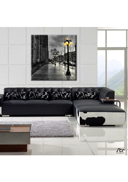 Gold Sokak Lambası Kanvas Tablo 70 x 70 cm
