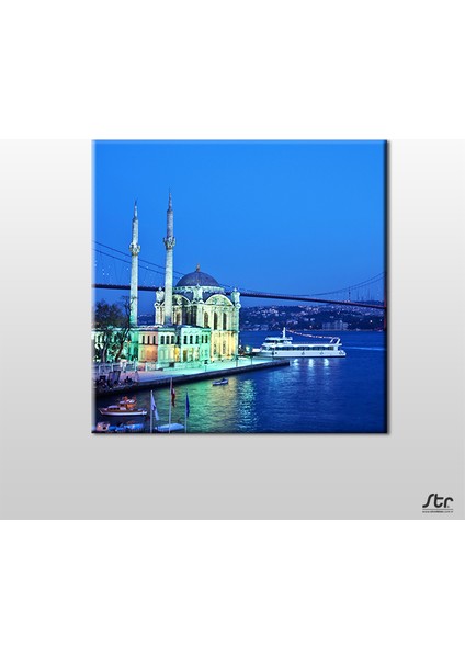 Istanbul Köprü ve Camii Kanvas Tablo 180 x 180 cm
