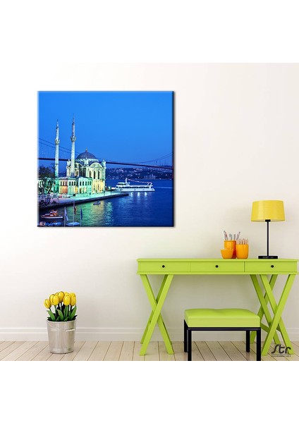 Istanbul Köprü ve Camii Kanvas Tablo 180 x 180 cm