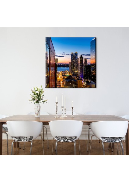 Gökdelen Manzarası Kanvas Tablo 140 x 140 cm fiyatları