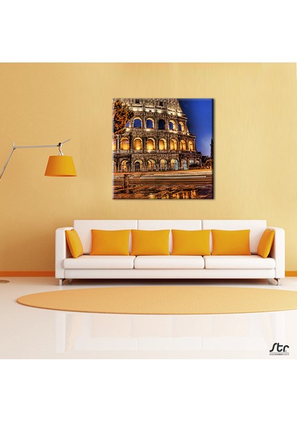 Italya Tarihi Manzara Kanvas Tablo 180 x 180 cm