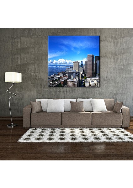 Metropol ve Kıyı Şeridi Kanvas Tablo 60 x 60 cm fiyatları
