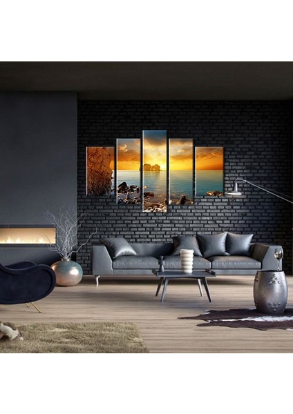 Kayalar Gün Batımı Kanvas Tablo 172 x 100 cm fırsatları
