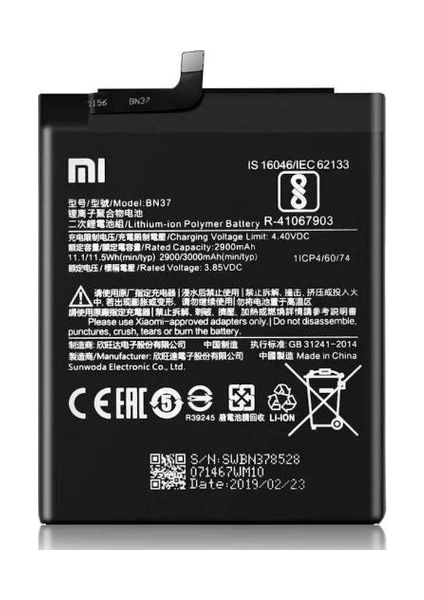 Redmi 6 / Redmi 6A (BN37) Batarya Pil 3000 Mah