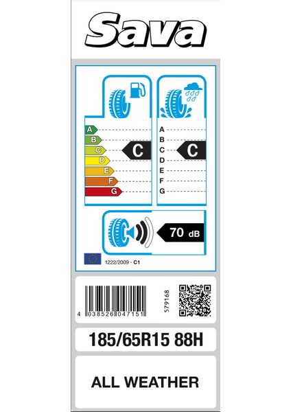 185/65 R15 88H All Weather Oto 4 Mevsim Lastiği ( Üretim Yılı: 2023 )