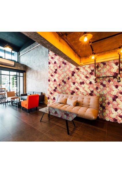 Yapay Çiçek Dekoratif Gül Panel Duvar Kaplama Gül Duvarı Aksesuar 55X55