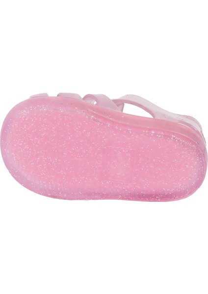 S10265 Star Glitter Plaj Havuz Kız Çocuk Deniz Sandaleti Pembe