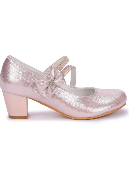 Kiko 750 Vakko Günlük Kız Çocuk 4 cm Topuk Babet Ayakkabı Pudra