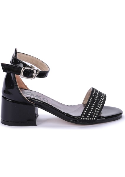 Kiko 761 Rugan Günlük Kız Çocuk 4 cm Topuk Sandalet Ayakkabı Siyah fırsatları
