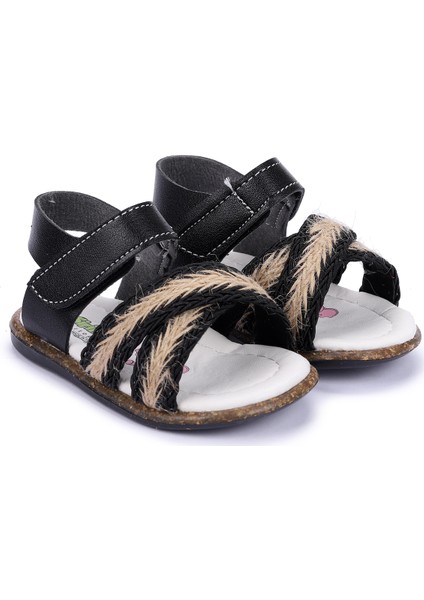Kiko Şb 2150-54 Orto Pedik Kız Çocuk Ilk Adım Sandalet Terlik Siyah