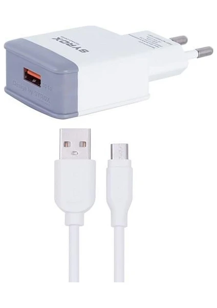 3.0A Micro USB Hızlı Şarj & Data Seti Quick Q30 (Adaptör+Kablo) Kutusunda.