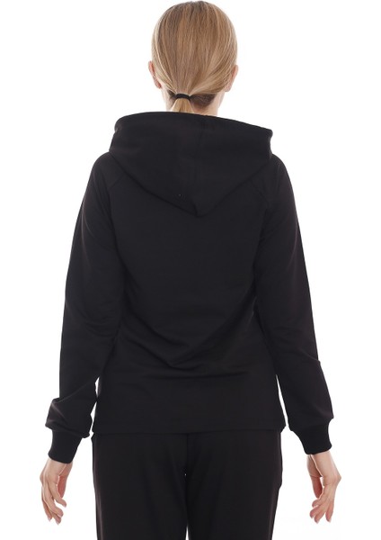 Kapüşonlu Uzun Kollu Bağcık Detaylı Sweatshirt