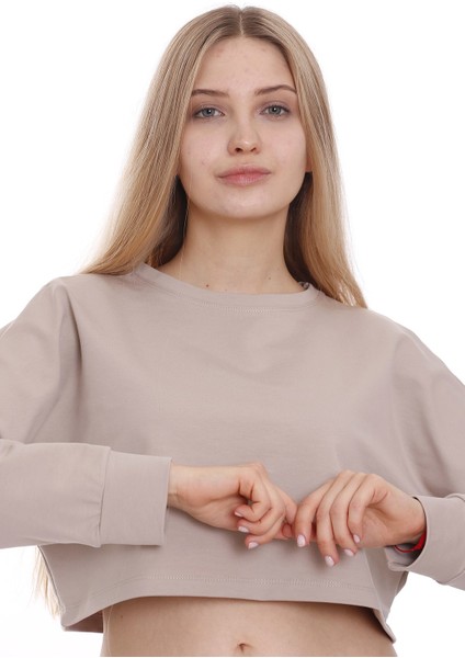 Dısentıs Modest Uzun Kollu Crop Sweatshirt