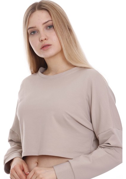 Dısentıs Modest Uzun Kollu Crop Sweatshirt fiyatları